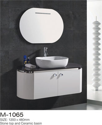 Van de LEIDENE Ijdelheid Spiegel de Muur Gehangen Badkamers, Witte Badkamersijdelheid met Zijkabinet leverancier