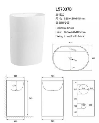 Enig de Gootstenen en de Ijdelheid Kunstmatig Zelfreinigend Steenmateriaal van de Gaten Ovaal Badkamers leverancier